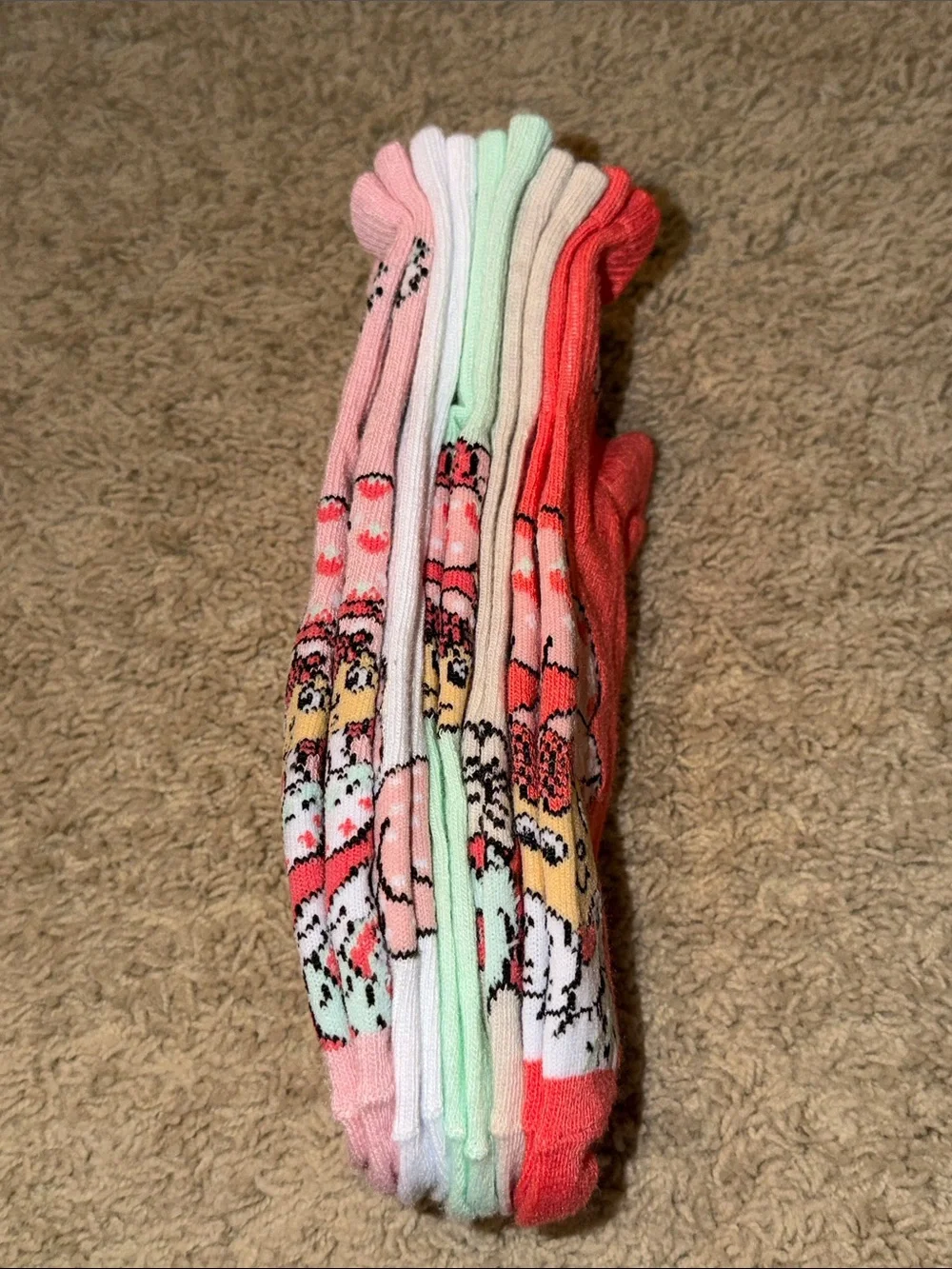 Strawberry Shortcake Pink Crew Socks for Women